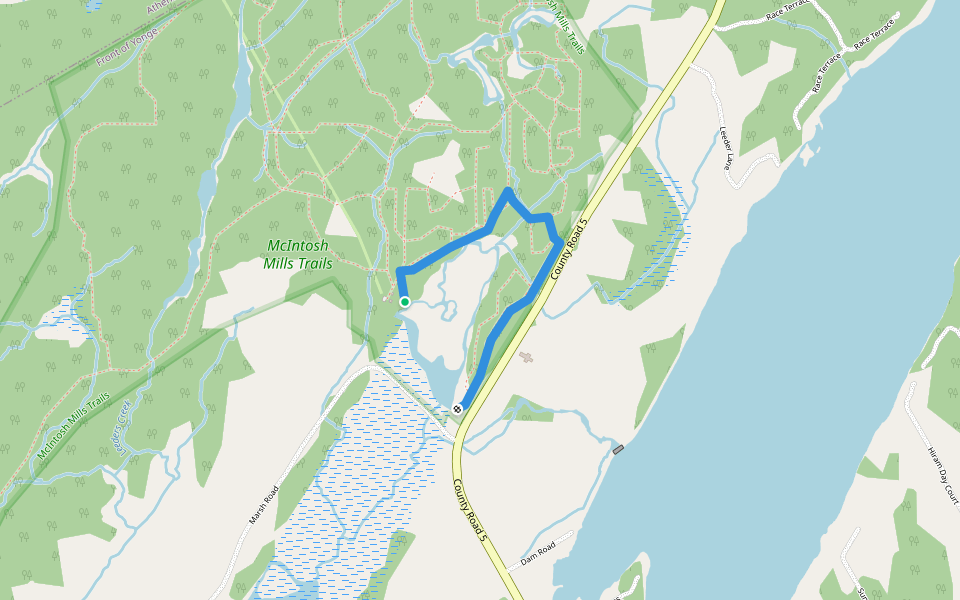 Walsh Way walking route map in Mallorytown