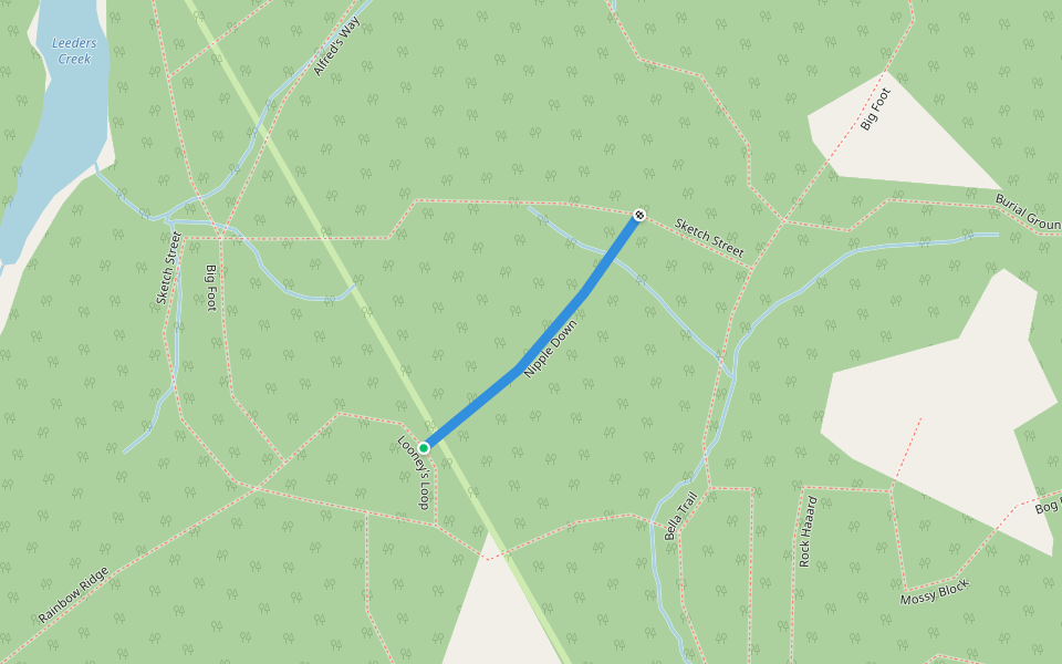 Nipple Down walking route map in Mallorytown