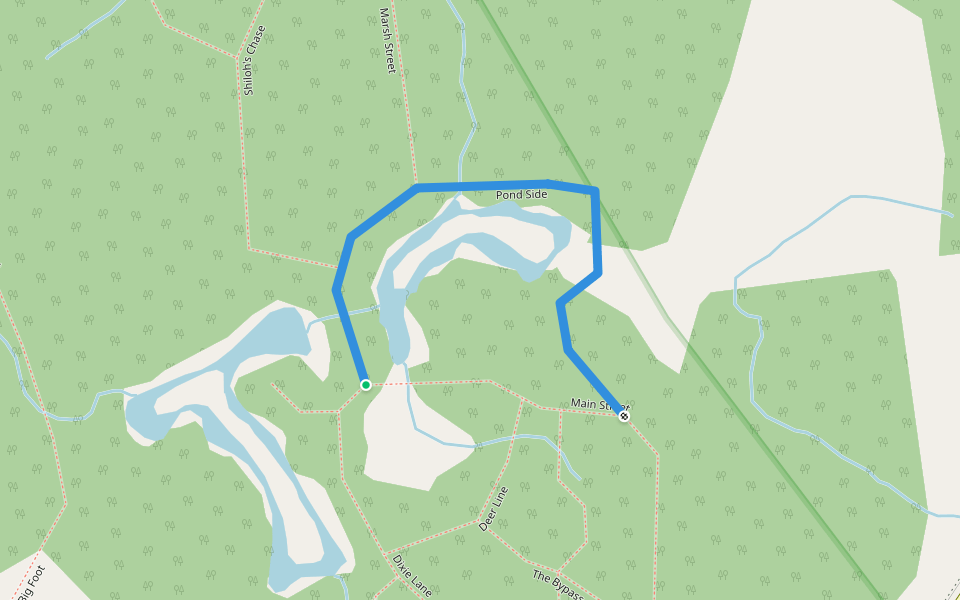 Pond Side walking route map in Mallorytown