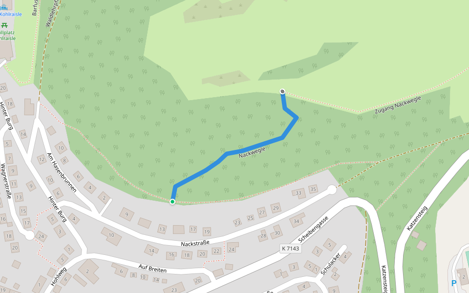 Nackwegle walking route map in Meßstetten