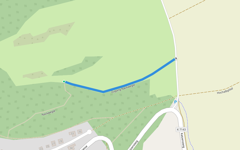 Zugang Nackwegle walking route map in Meßstetten