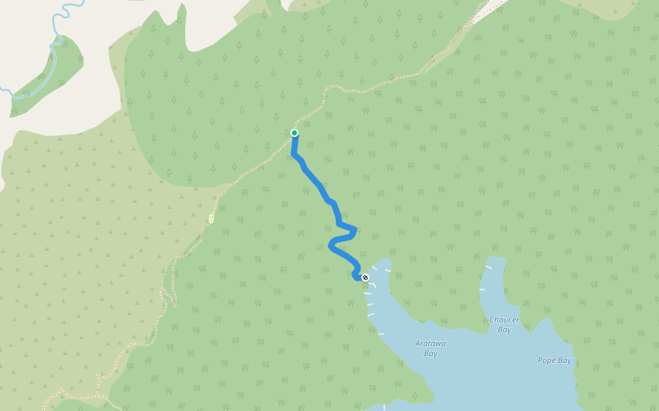 Ararawa Bay Connection walking route map in Bay Of Many Coves