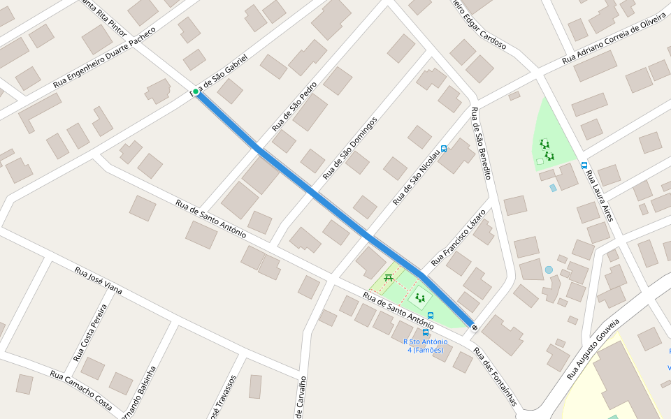 Rua Santa-Rita Pintor walking route map in Famões