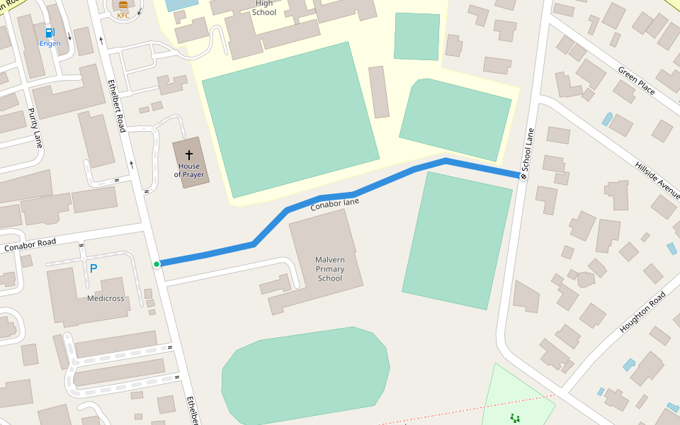 Conabor lane walking route map in Queensburgh