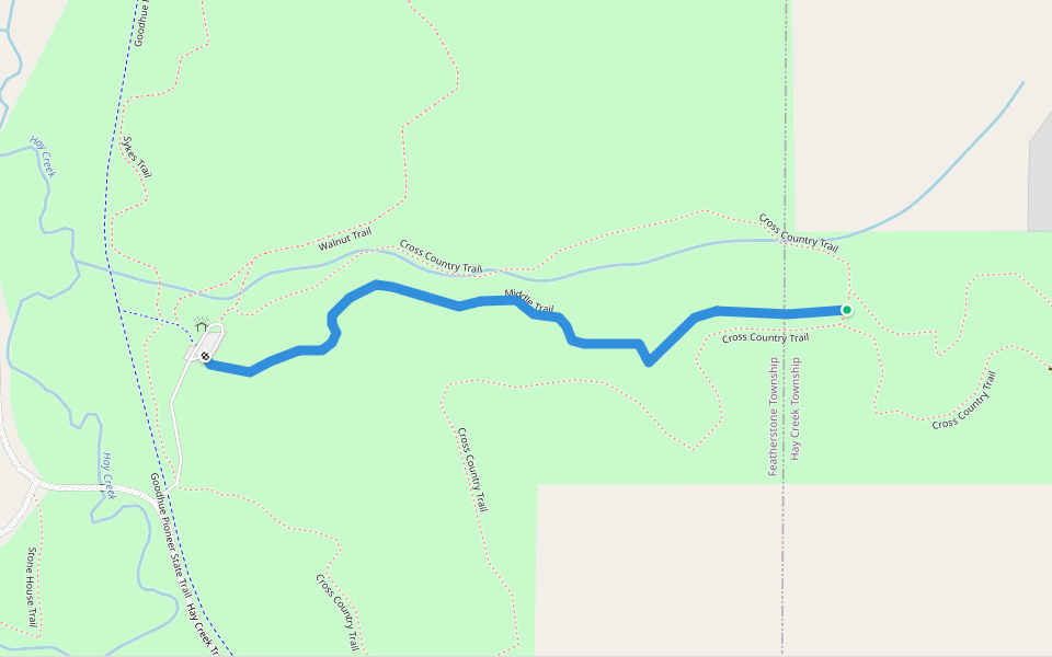 Middle Trail walking route map in Red Wing