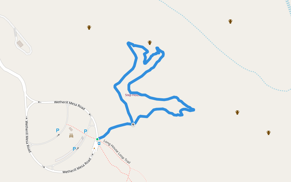 Step House self-guiding tour walking route map in Mesa Verde National Park