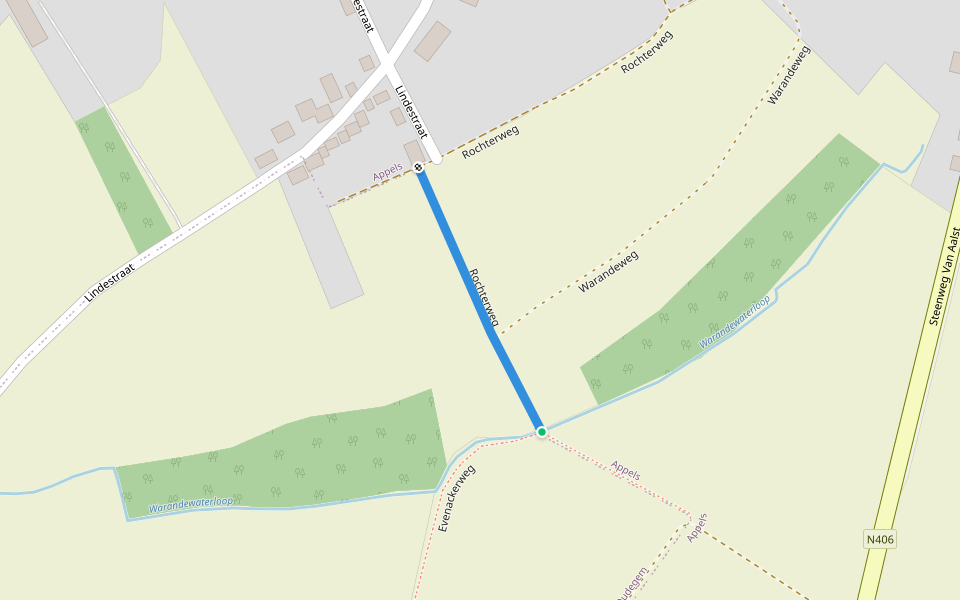 Rochterweg walking route map in Dendermonde