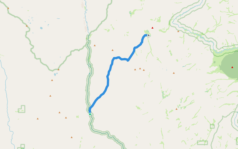 Right Stringer Trail walking route map in Pearsonville