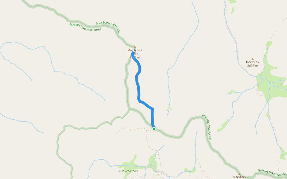 Manzanita Knob Trail walking route map in Inyokern