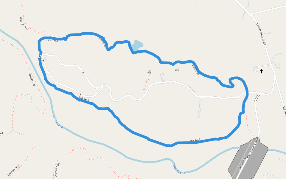 Pink Trail walking route map in Germantown