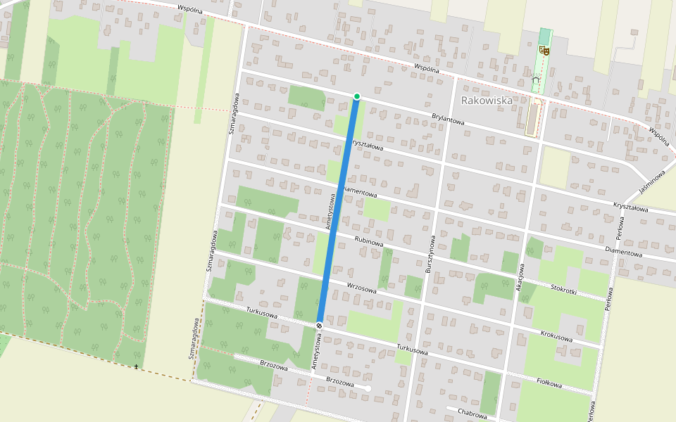Ametystowa walking route map in Rakowiska