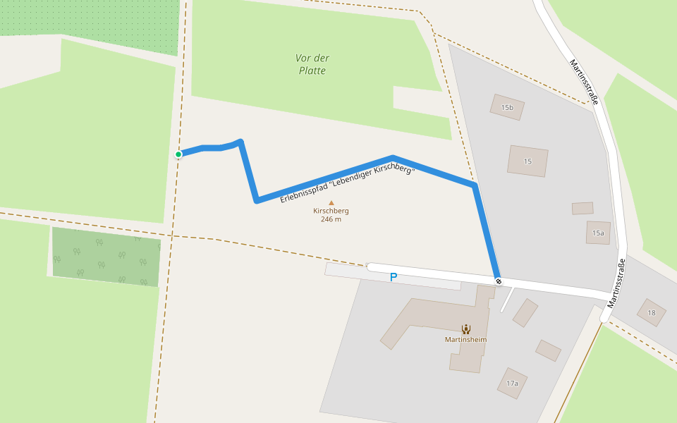 Erlebnisspfad "Lebendiger Kirschberg" walking route map in Reiskirchen