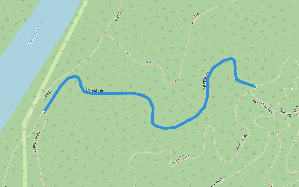 Tremblante walking route map in Mont-Tremblant