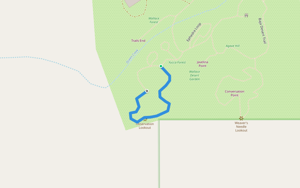 Sonoran Desert Loop walking route map in Superior