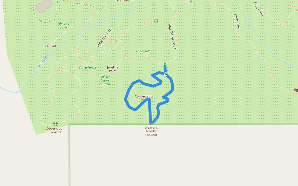 African Deserts Loop walking route map in Superior