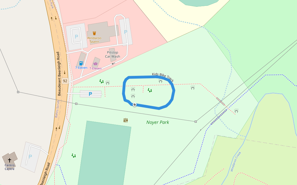 Kids Bike Track walking route map in Bahrs Scrub
