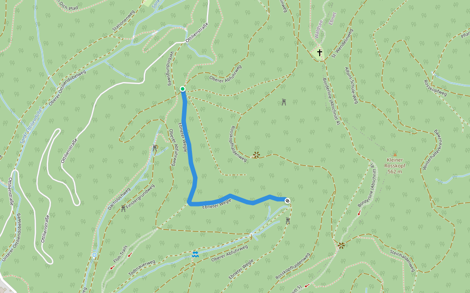 Ebneter Wegle walking route map in Freiburg im Breisgau