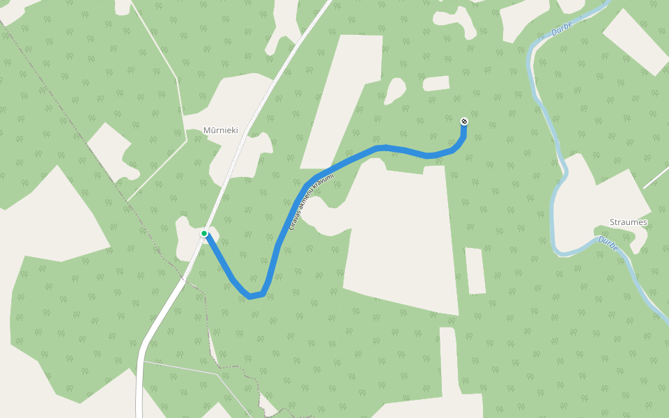 Cīravas akmeņu krāvumi walking route map in Mūrnieki