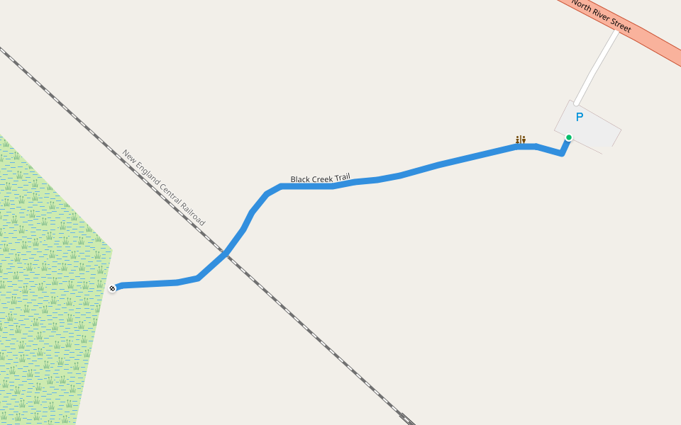 Black Creek Trail walking route map in Swanton