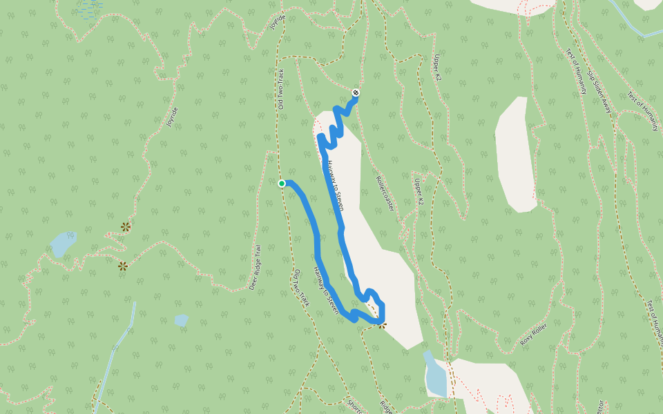 Hairway to Steven walking route map in Summerland