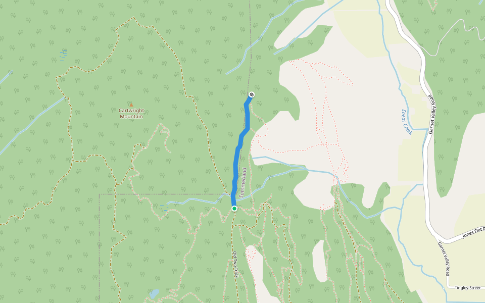 Hot Lips walking route map in Summerland