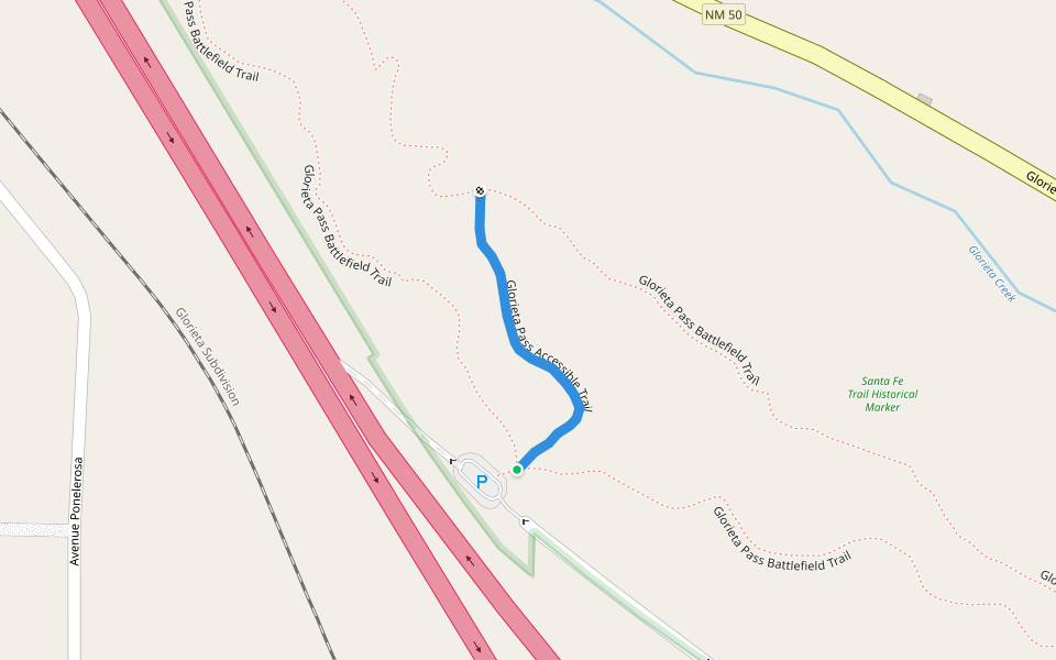 Glorieta Pass Accessible Trail walking route map in Glorieta