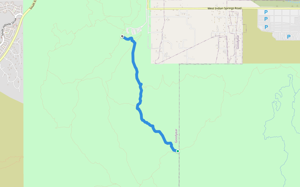 Butterfield Trail walking route map in Goodyear
