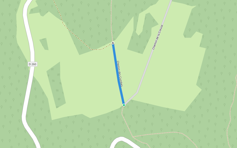 Chemin des Combes walking route map in Scey-Maisières