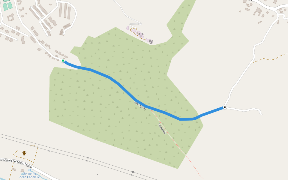 Francigena walking route map in Sezze