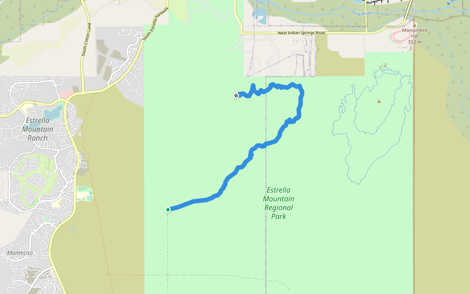 Gadsden Trail walking route map in Goodyear