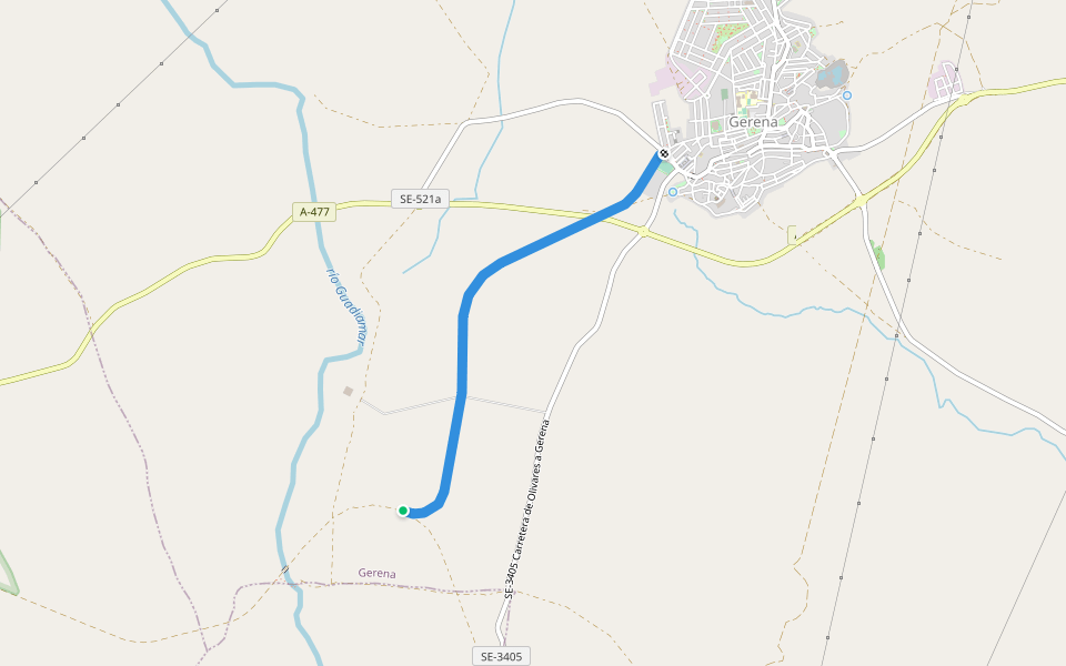 Antigua via ferrea Aznalcóllar - Gerena walking route map in Gerena