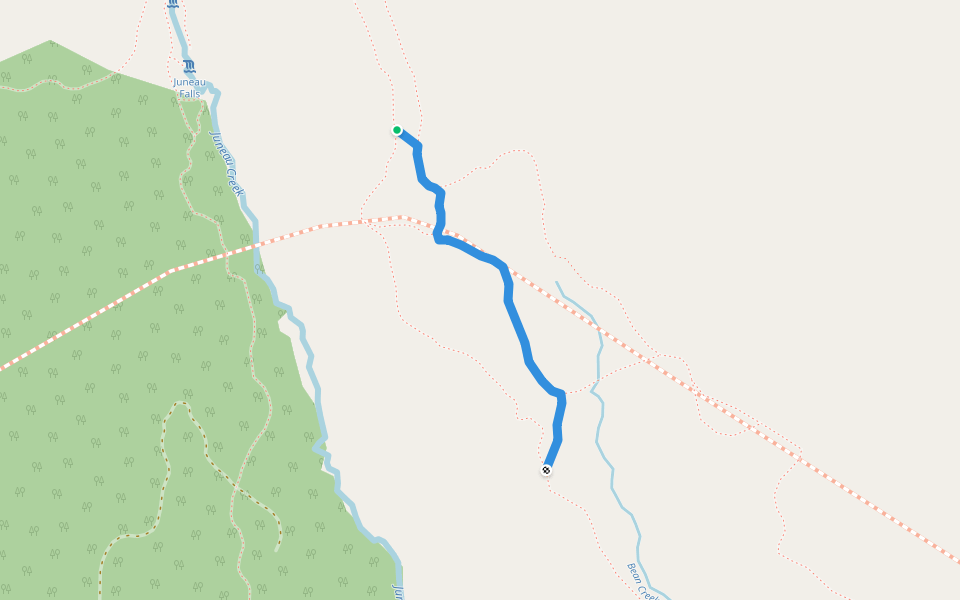 Old Bean Creek Trail walking route map in Cooper Landing