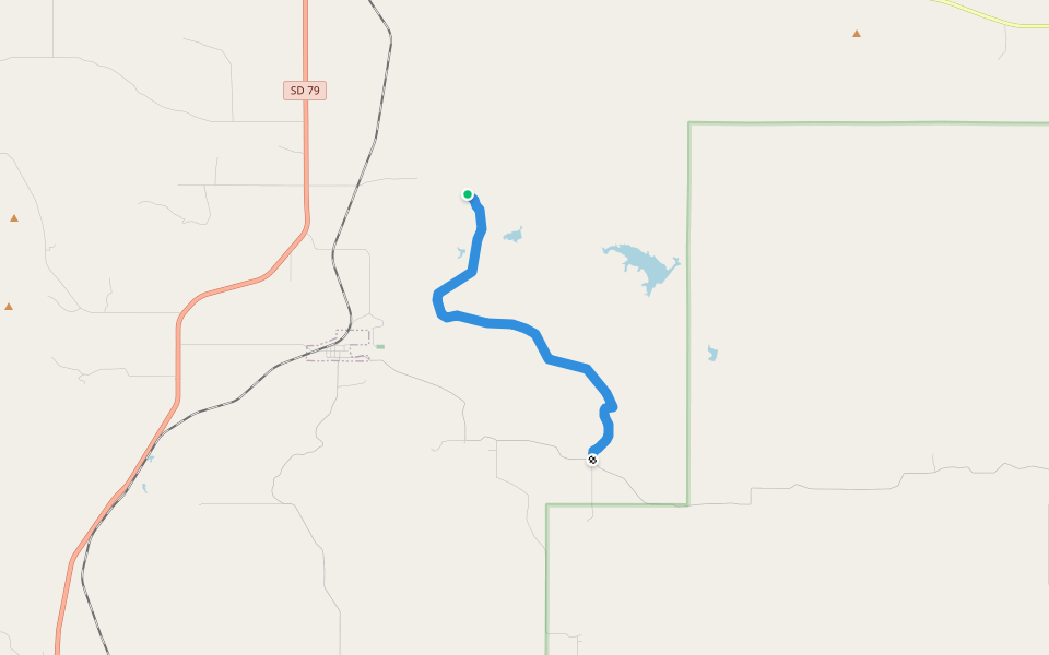 Dry Creek Road walking route map in Fairburn