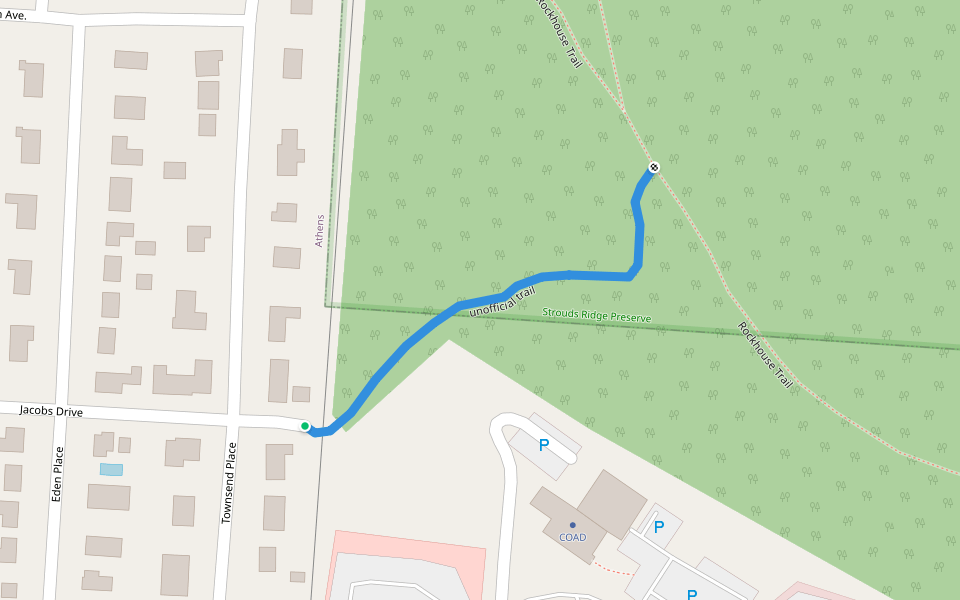 unofficial trail walking route map in Athens