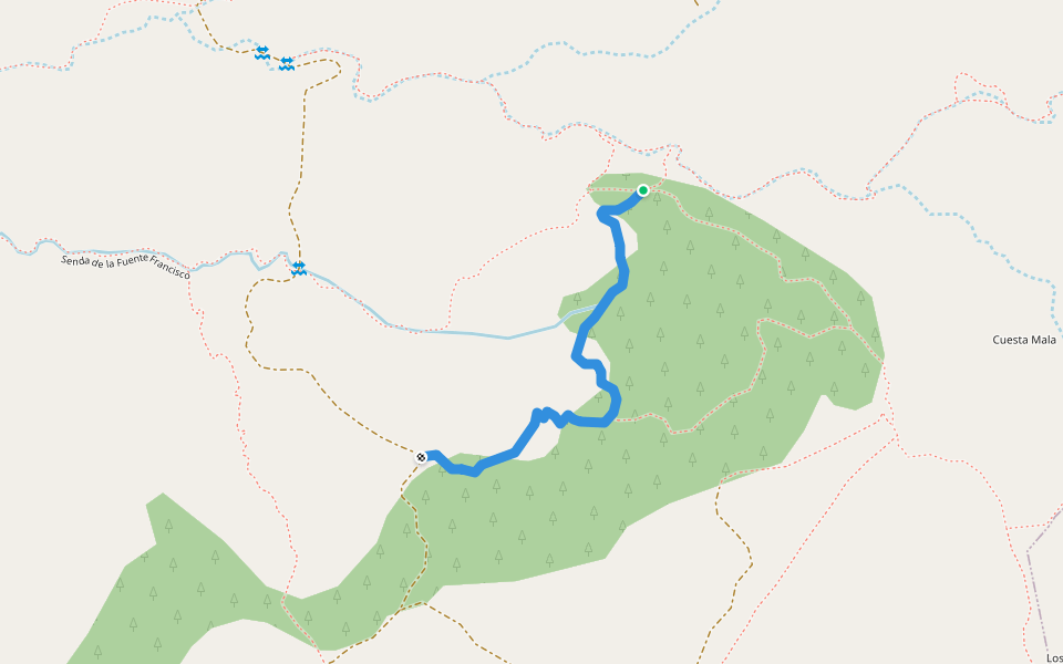 Senda TPP (Senda del Sillero) walking route map in Ateca