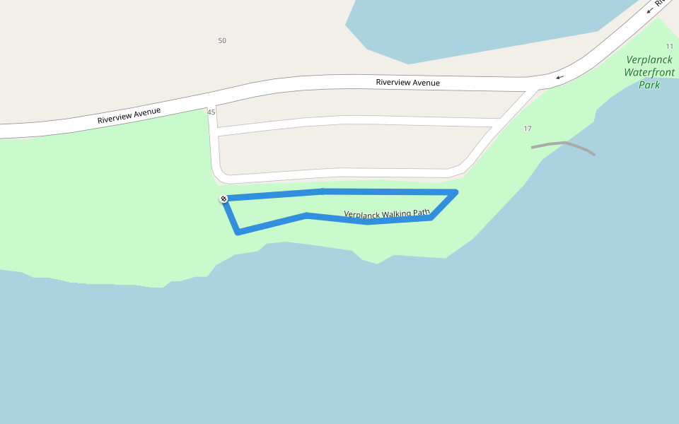 Verplanck Walking Path walking route map in Montrose