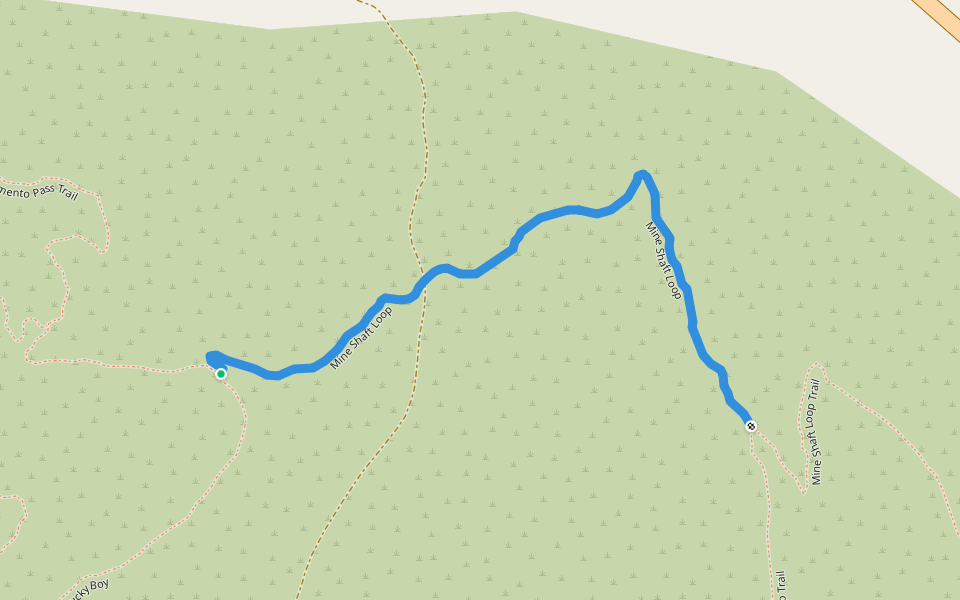 Mine Shaft Loop walking route map in Baker
