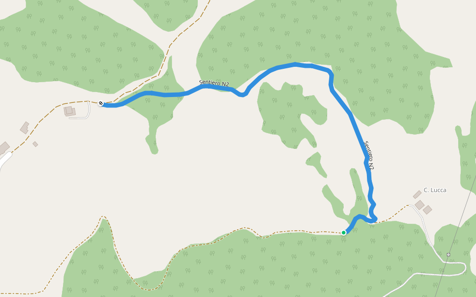 Sentiero N2 walking route map in Chiaffoni