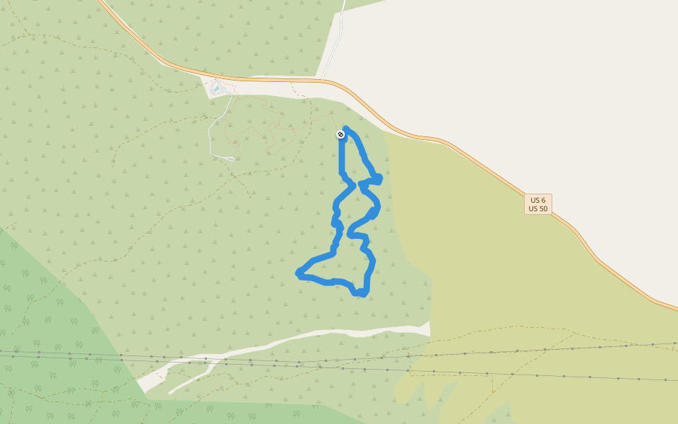 Mine Shaft Loop Trail walking route map in Baker