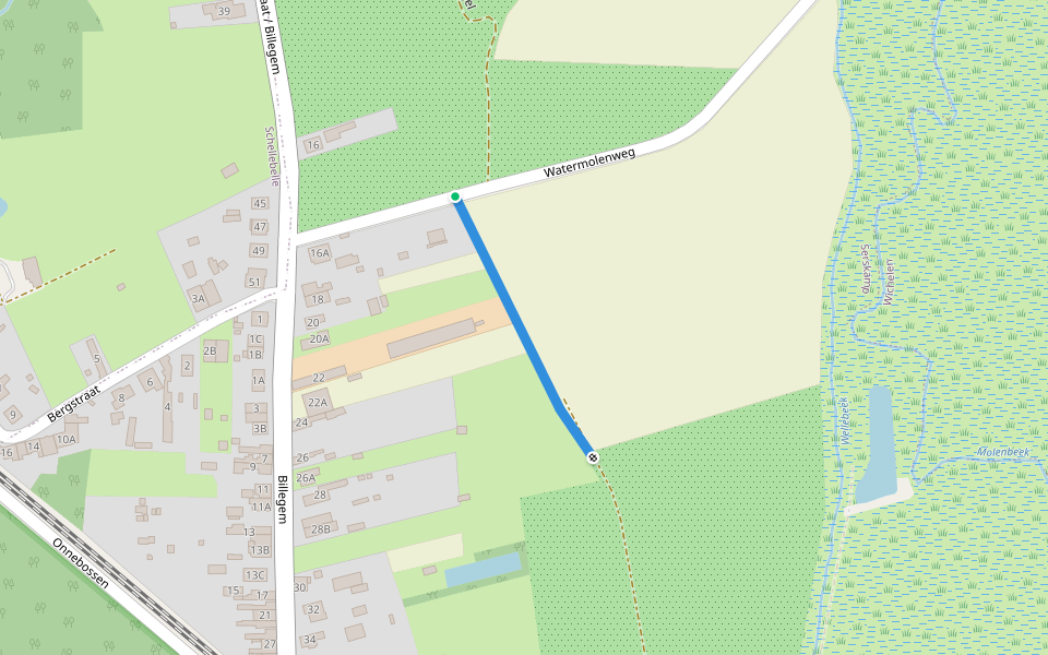 Vijfbunderwegel walking route map in Wichelen