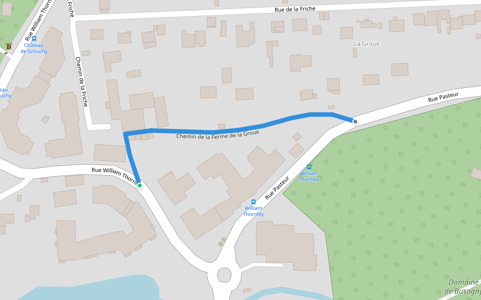 Chemin de la Ferme de la Groue walking route map in Osny