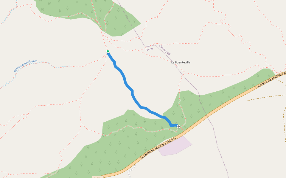 Sheeran y Harry walking route map in Terrer