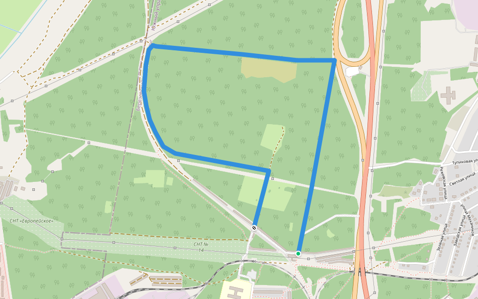 Новоберёзовская тропа здоровья walking route map in Beryozovsky