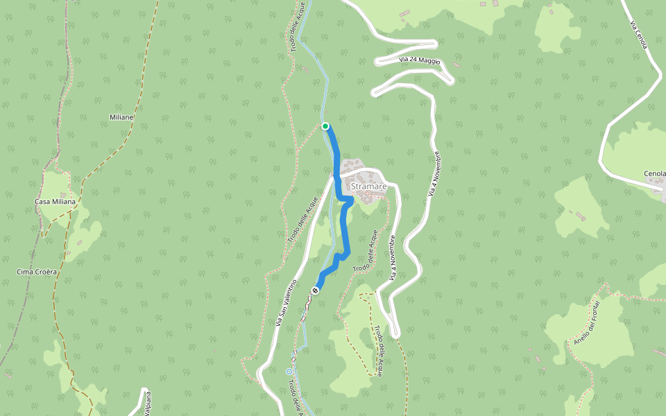 Sentiero dei Ponticelli - Trodo delle Acque walking route map in Stramare