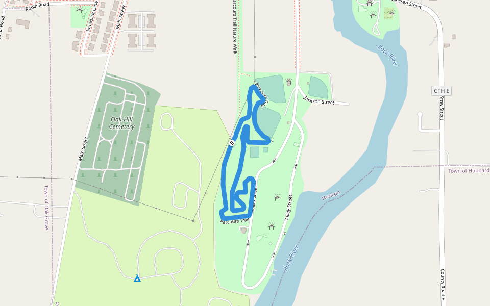 Parcours Trail walking route map in Horicon