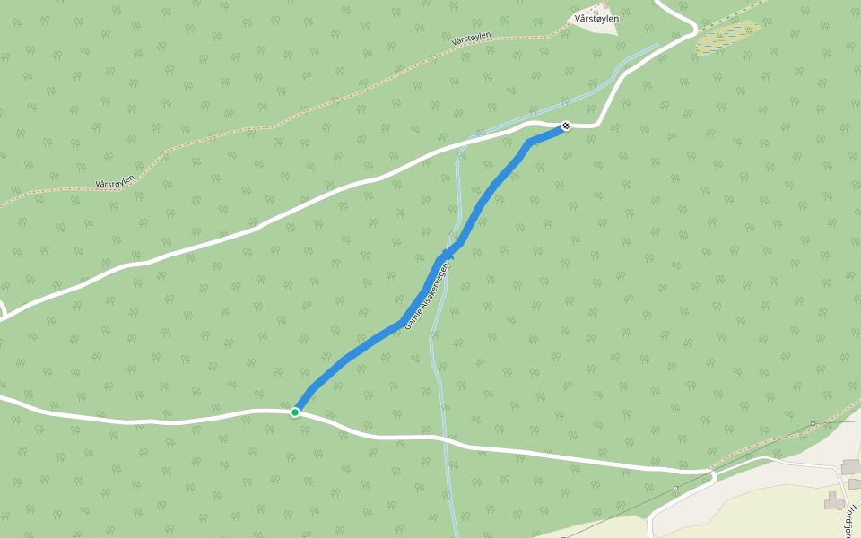 Gamle Alsakervegen walking route map in Nordfjordeid