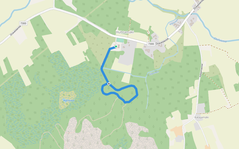 Kuntorata walking route map in Huhtamäki