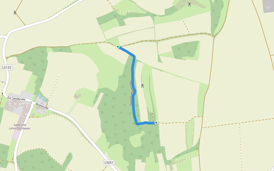 Obritzberger Eheweg walking route map in Obritzberg