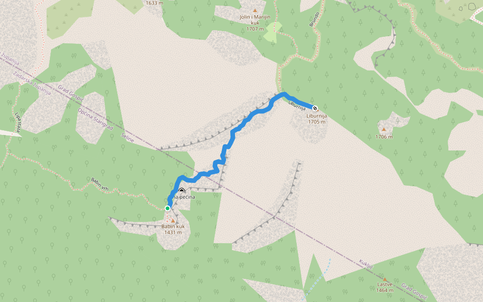 Liburnija walking route map in Seline