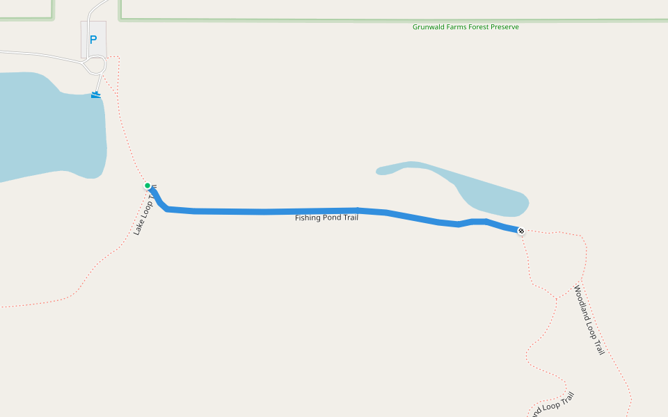 Fishing Pond Trail walking route map in Elburn